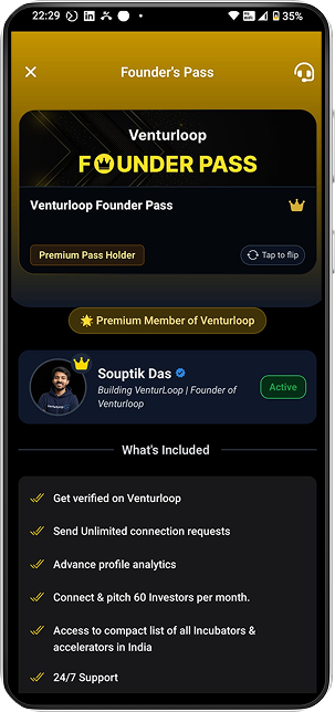 Founder Pass mobile mockup preview